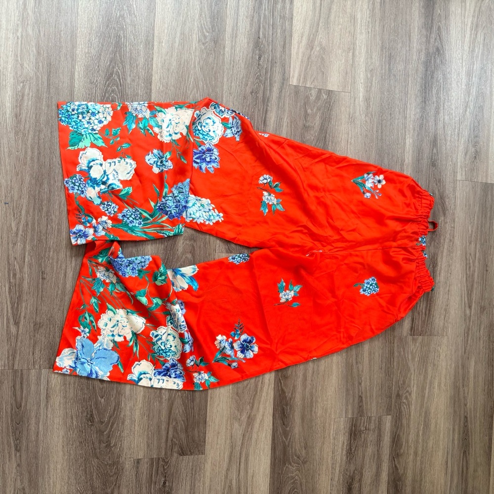 Cara Cara Orange Floral Drawstring Pants - Picture 4 of 4